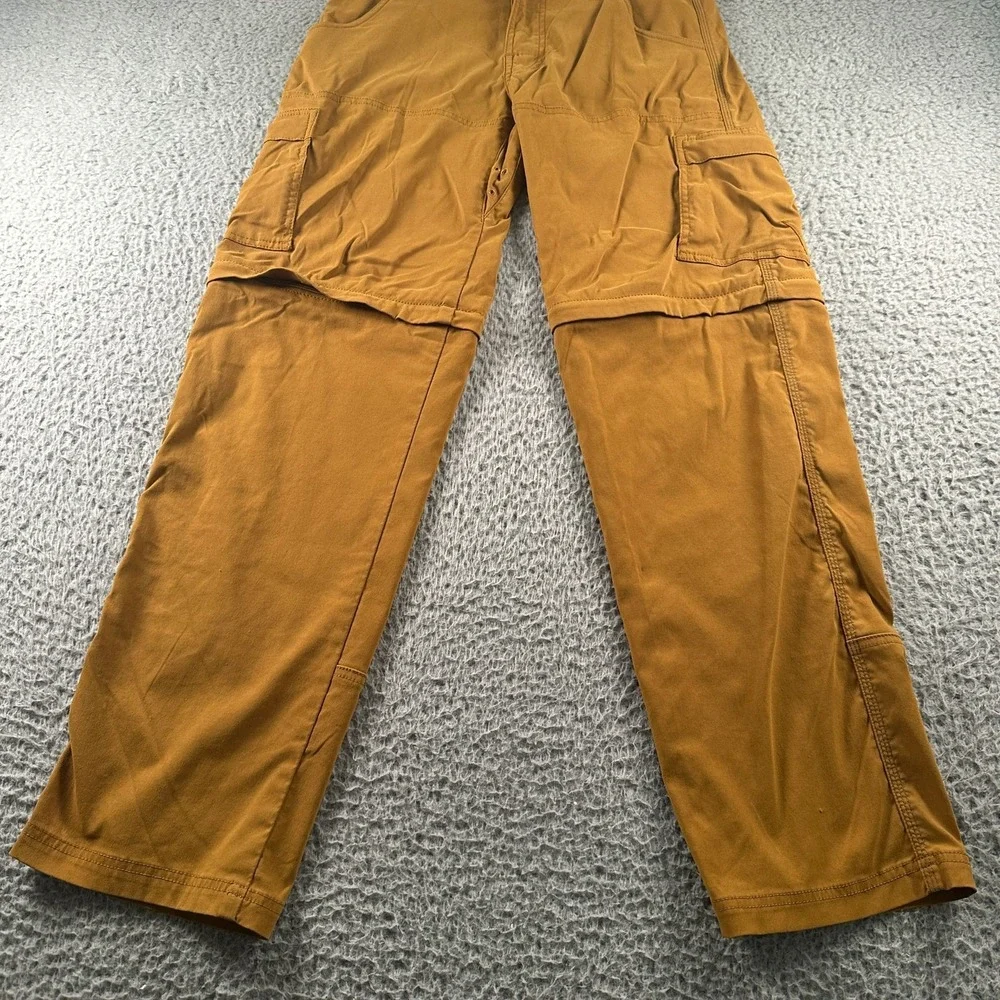 Prana Convertible Cargo Pants Mens 30x32 Mustard Zip Off Lightweight Nylon - Picture 4 of 15